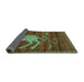 Sideview of Animal Turquoise Traditional Rug, tr2361turq