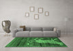 Machine Washable Animal Emerald Green Traditional Area Rugs in a Living Room,, wshtr2361emgrn