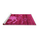 Sideview of Machine Washable Animal Pink Traditional Rug, wshtr2361pnk