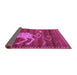 Sideview of Animal Purple Traditional Rug, tr2361pur