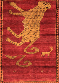 Animal Orange Traditional Rug, tr2361org