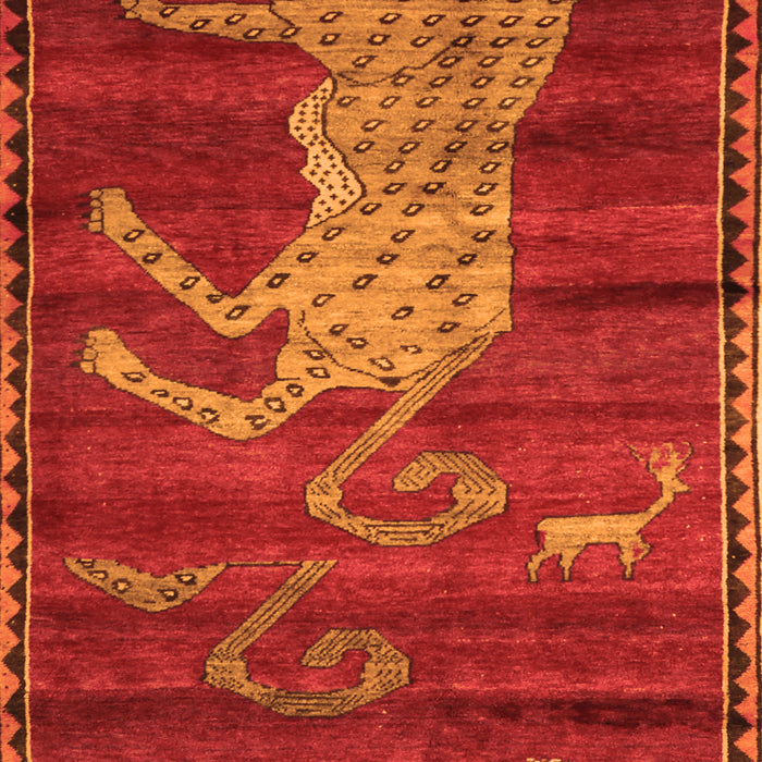 Animal Orange Traditional Rug, tr2361org