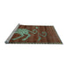 Sideview of Machine Washable Animal Light Blue Traditional Rug, wshtr2361lblu