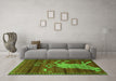 Machine Washable Animal Green Traditional Area Rugs in a Living Room,, wshtr2361grn