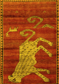 Animal Yellow Traditional Rug, tr2361yw