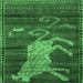 Square Animal Emerald Green Traditional Rug, tr2361emgrn