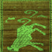 Serging Thickness of Animal Green Traditional Rug, tr2361grn