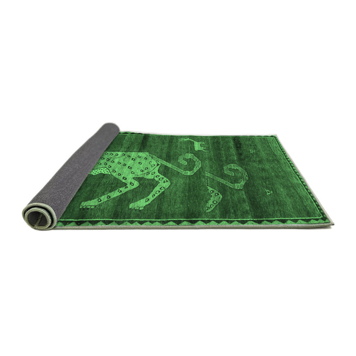 Sideview of Animal Emerald Green Traditional Rug, tr2361emgrn