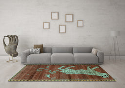 Machine Washable Animal Light Blue Traditional Rug in a Living Room, wshtr2361lblu