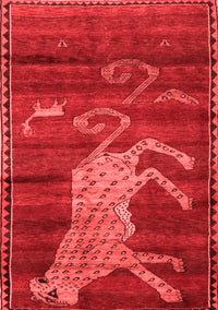 Animal Red Traditional Rug, tr2361red