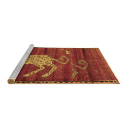 Sideview of Machine Washable Animal Brown Traditional Rug, wshtr2361brn