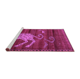Sideview of Machine Washable Animal Purple Traditional Area Rugs, wshtr2361pur