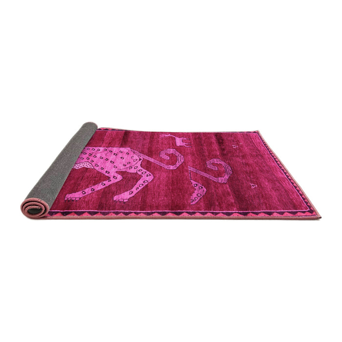 Sideview of Animal Pink Traditional Rug, tr2361pnk