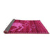 Sideview of Animal Pink Traditional Rug, tr2361pnk