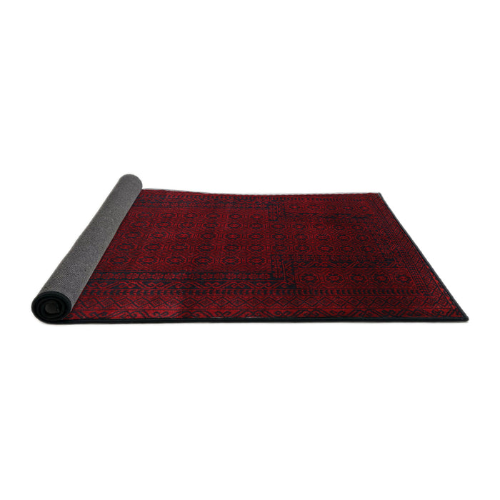 Sideview of Traditional Dark Scarlet Red Persian Rug, tr2362
