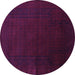 Round Persian Purple Traditional Rug, tr2362pur