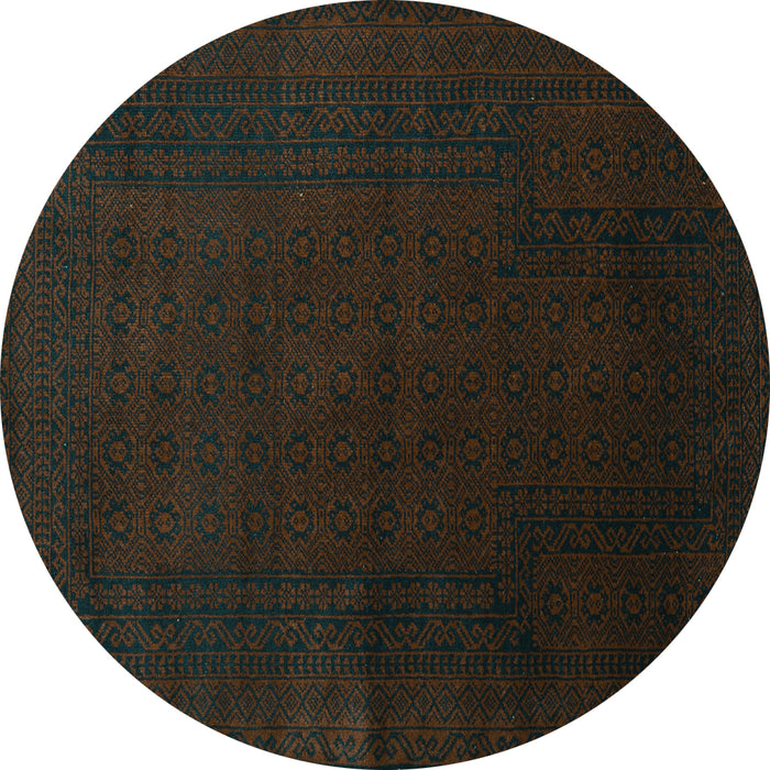Round Persian Turquoise Traditional Rug, tr2362turq