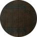 Round Persian Turquoise Traditional Rug, tr2362turq