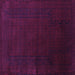 Square Machine Washable Persian Purple Traditional Area Rugs, wshtr2362pur