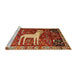 Sideview of Machine Washable Traditional Red Rug, wshtr2363