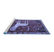 Sideview of Machine Washable Animal Blue Traditional Rug, wshtr2363blu