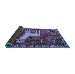 Sideview of Animal Blue Traditional Rug, tr2363blu