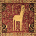 Square Animal Brown Traditional Rug, tr2363brn