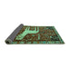 Sideview of Animal Turquoise Traditional Rug, tr2363turq