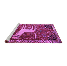 Sideview of Machine Washable Animal Purple Traditional Area Rugs, wshtr2363pur