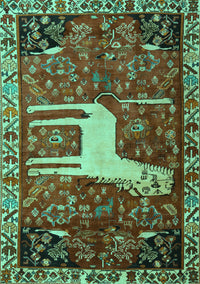 Animal Turquoise Traditional Rug, tr2363turq