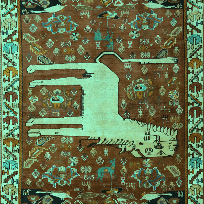 Animal Turquoise Traditional Rug, tr2363turq