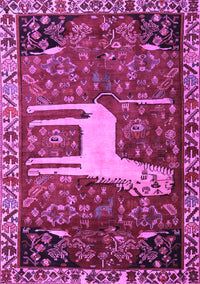 Animal Purple Traditional Rug, tr2363pur