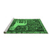 Sideview of Machine Washable Animal Emerald Green Traditional Area Rugs, wshtr2363emgrn