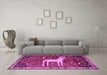 Machine Washable Animal Purple Traditional Area Rugs in a Living Room, wshtr2363pur