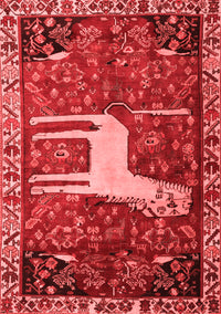 Animal Red Traditional Rug, tr2363red