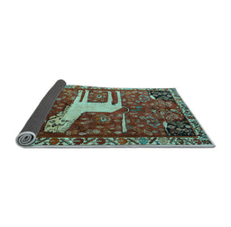 Sideview of Animal Light Blue Traditional Rug, tr2363lblu