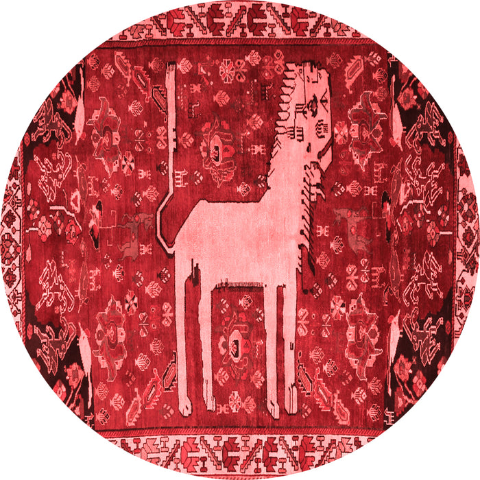 Machine Washable Animal Red Traditional Rug, wshtr2363red