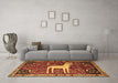 Machine Washable Animal Brown Traditional Rug in a Living Room,, wshtr2363brn