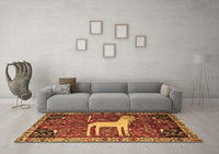 Machine Washable Animal Brown Traditional Rug, wshtr2363brn