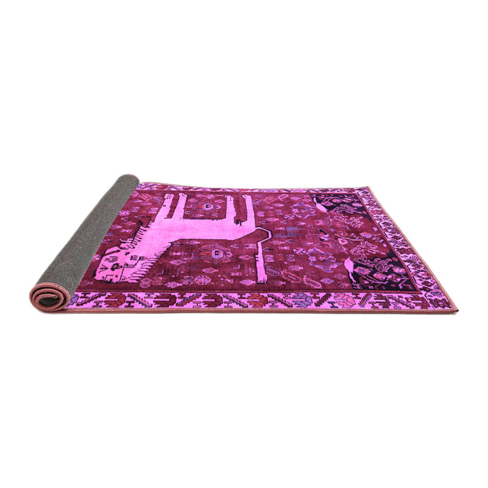 Sideview of Animal Purple Traditional Rug, tr2363pur