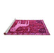 Sideview of Machine Washable Animal Pink Traditional Rug, wshtr2363pnk