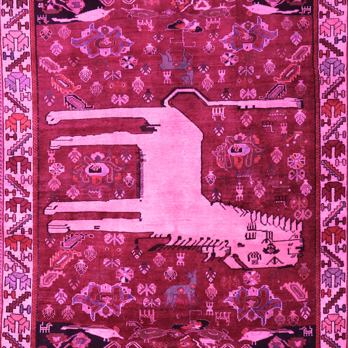 Machine Washable Animal Pink Traditional Rug, wshtr2363pnk