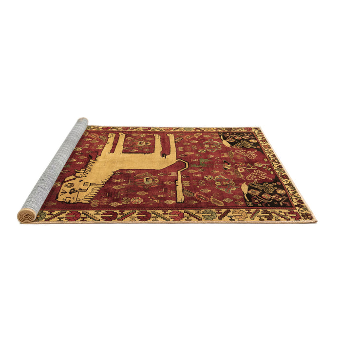 Sideview of Machine Washable Animal Brown Traditional Rug, wshtr2363brn