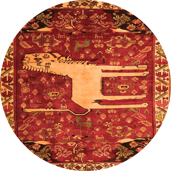 Machine Washable Animal Orange Traditional Area Rugs, wshtr2363org