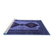 Sideview of Machine Washable Persian Blue Traditional Rug, wshtr2364blu