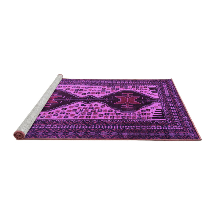 Sideview of Machine Washable Persian Purple Traditional Area Rugs, wshtr2364pur