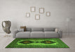 Machine Washable Persian Green Traditional Area Rugs in a Living Room,, wshtr2364grn