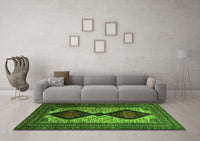 Machine Washable Persian Green Traditional Rug, wshtr2364grn