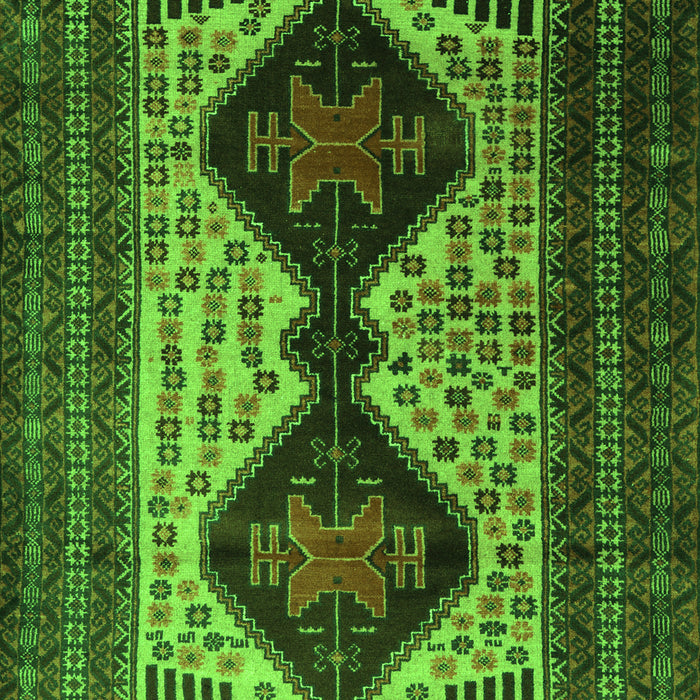 Serging Thickness of Machine Washable Persian Green Traditional Area Rugs, wshtr2364grn