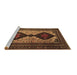 Sideview of Machine Washable Persian Brown Traditional Rug, wshtr2364brn